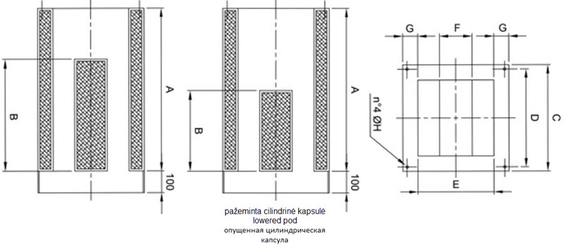 GR - triukšmo slopintuvai su centrine cilindrine kapsule